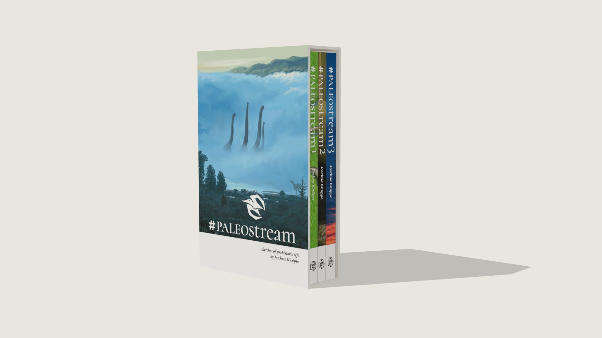 The three Paleostream hardcovers in their slipcase